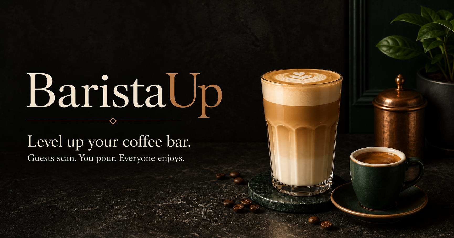 I built BaristaUp: Private guest QR ordering and a live queue for home baristas logo